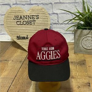 Vintage Texas A&M Aggies Annco Snapback Hat Spellout
